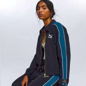 NWT Urban Outfitters PUMA T7 Track Jacket Black+Green gold full Zip